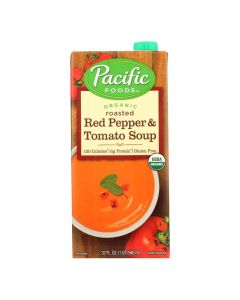 Pacific Natural Foods Red Pepper and Tomato Soup - Roasted - Case of 12 - 32 Fl oz.