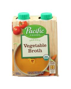 Pacific Natural Foods Vegetable Broth - Organic - Case of 6 - 8 Fl oz.