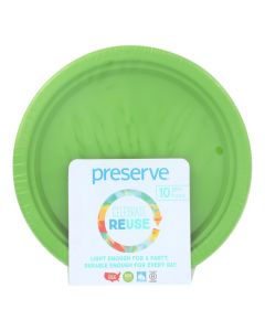 Preserve On the Go Small Reusable Plates - Apple Green - Case of 12 - 10 Pack - 7 in