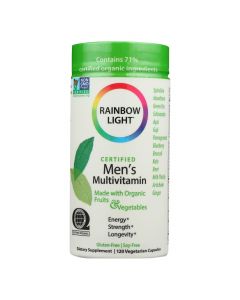 Rainbow Light Certified Organics Men's Multivitamin - 120 Vegetarian Capsules