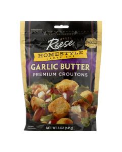 Reese Croutons Homestyle Garlic Butter - Case of 12 - 5 oz.