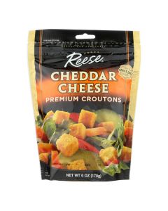 Reese Premium Croutons - Cheddar Cheese - Case of 12 - 6 oz.
