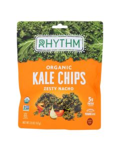 Rhythm Superfoods Kale Chips - Zesty Nacho - Case of 12 - 2 oz.