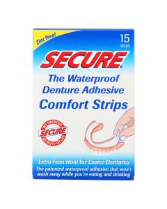 SECURE Denture Adhesive Comfort Strips - 15 Strips