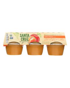 Santa Cruz Organic Apple Sauce - Peach - Case of 12 - 4 oz.