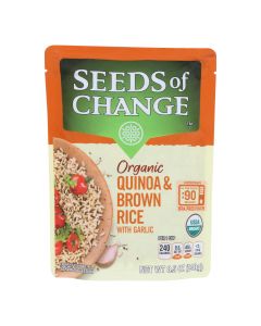 Seeds of Change Organic Quinoa and Brown Rice with Garlic - Case of 12 - 8.5 oz.