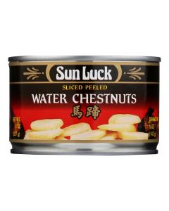 Sun Luck Water Chestnut - Sliced Peeled - Case of 12 - 8 oz.