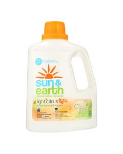 Sun and Earth Natural Laundry Detergent - Light Citrus - Case of 4 - 100 oz