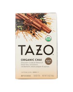 Tazo Tea Organic Tea - Spiced Black Chai - Case of 6 - 20 BAG