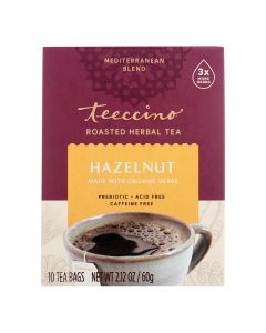Teeccino Organic Tee Bags - Mediterranean Hazelnut - 10 Bags