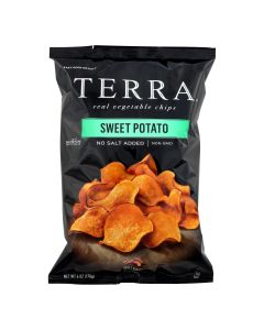 Terra Chips Sweet Potato Chips - Sweet Potato No Salt Added - Case of 12 - 6 oz.