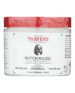 Thayers Witch Hazel with Aloe Vera - 60 Pads