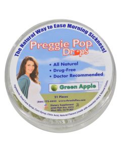 Three Lollies Preggie Pop Drops Natural Green Apple - 21 Pieces