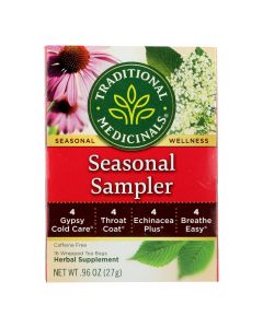 Traditional Medicinals Seasonal Herb Tea Sampler - 16 Tea Bags - Case of 6