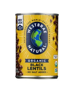 Westbrae Foods Organic Black Lentils Beans - Case of 12 - 15 oz.