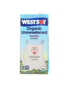 Westsoy Organic Vanilla - Unsweetened - Case of 12 - 32 Fl oz.