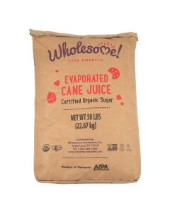 Wholesome Sweeteners Cane Sugar Organic and Natural - Single Bulk Item - 50LB