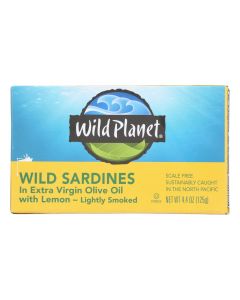 Wild Planet Sardines in Oil - Lemon - Case of 12 - 4.375 oz.