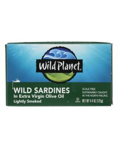 Wild Planet Wild Sardines In Extra Virgin Olive Oil - Case of 12 - 4.375 oz.