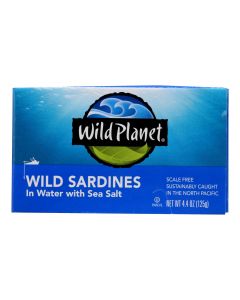 Wild Planet Wild Sardines In Spring Water - Case of 12 - 4.375 oz.