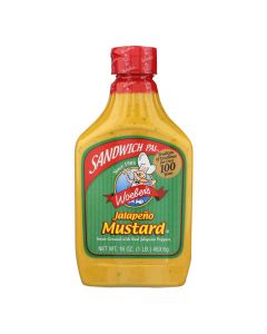 Woeber's Sandwich Pal Mustard - Jalapeno - Case of 6 - 16 oz.