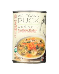 Wolfgang Puck Organic Soup - Chicken with White and Wild Rice - Case of 12 - 14.5 oz.