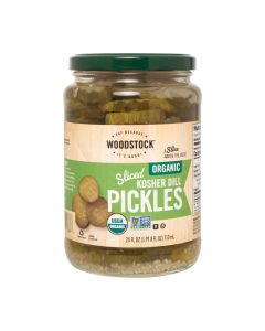 Woodstock Organic Kosher Sliced Dill Pickles - Case of 6 - 24 OZ