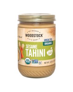 Woodstock Unsalted Organic Sesame Tahini - Case of 12 - 16 OZ