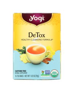 Yogi Detox Herbal Tea Caffeine Free - 16 Tea Bags - Case of 6