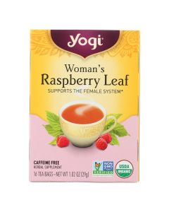 Yogi Organic Woman's Herbal Tea Raspberry Leaf - 16 Tea Bags - Case of 6