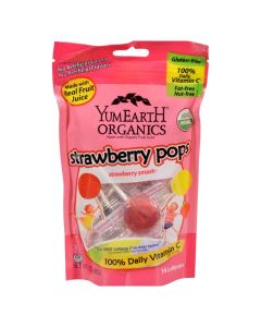 Yummy Earth Organic Standup Lollipops Strawberry Smash - 3 oz - Case of 6