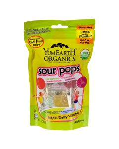 Yummy Earth Organic Super Sour Standup Lollipops - 3 oz - Case of 6