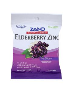 Zand Elderberry Zinc Herbal Lozenge - Case of 12 - 15 count